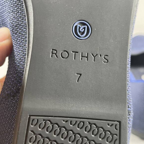 Rothy’s the Flat Women Size 7 Blue Knit Slip On Ballet Flat Comfort Casual EUC - Picture 9 of 9